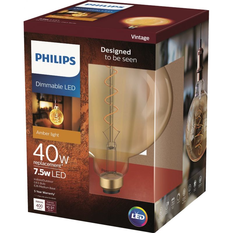 Philips Vintage Edison G63 LED Decorative Light Bulb
