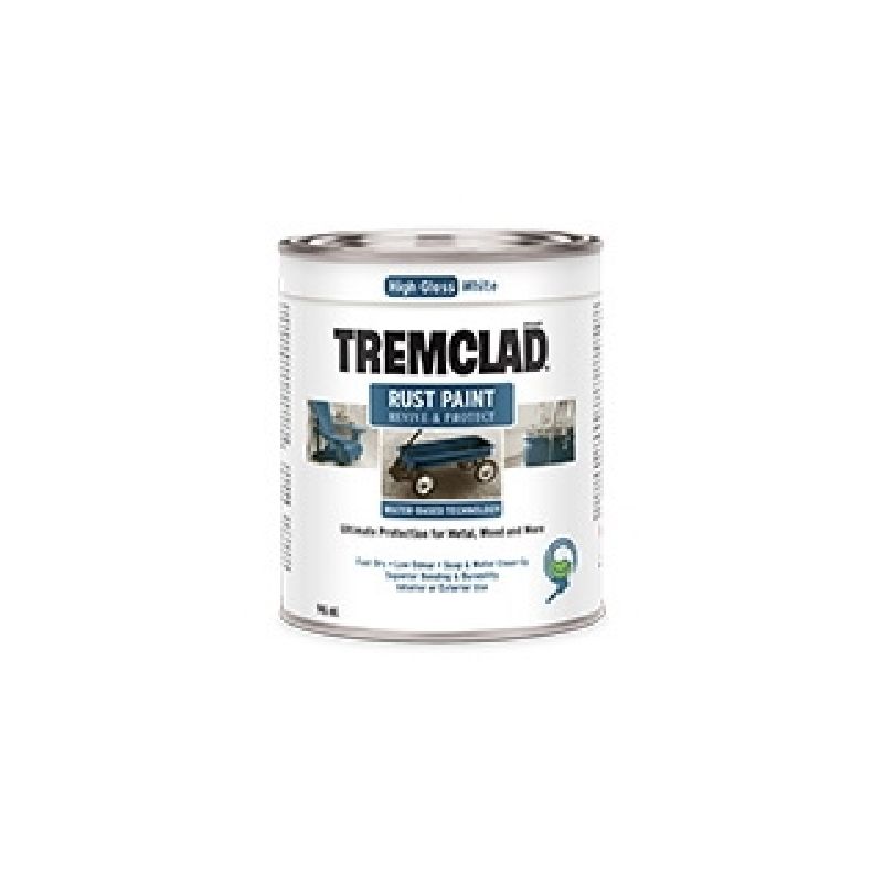 Tremclad 26025WB504 Rust Preventative Paint, Water, Gloss, White, 946 mL, Can, 87 sq-ft Coverage Area White