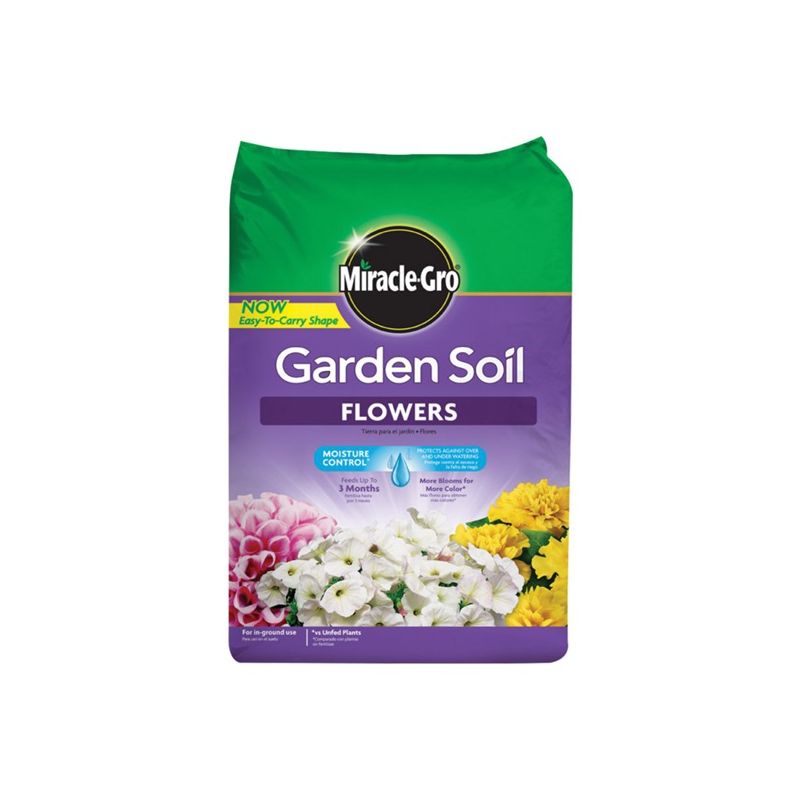 Miracle-Gro 70359430 Flower Garden Soil, Solid, 1.5 cu-ft Bag