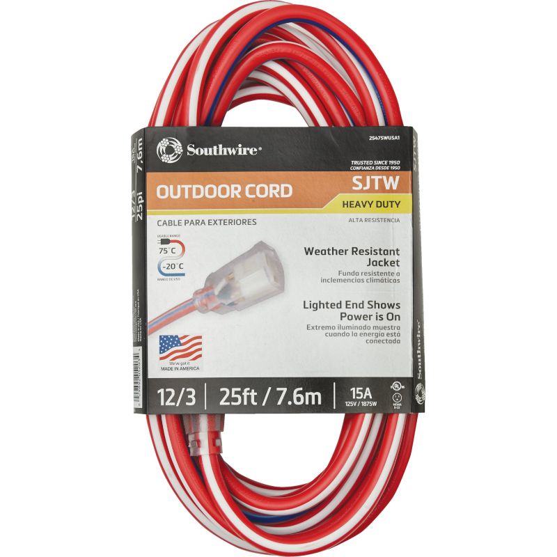 Southwire Patriotic Extension Cord Red, White, &amp; Blue, 15