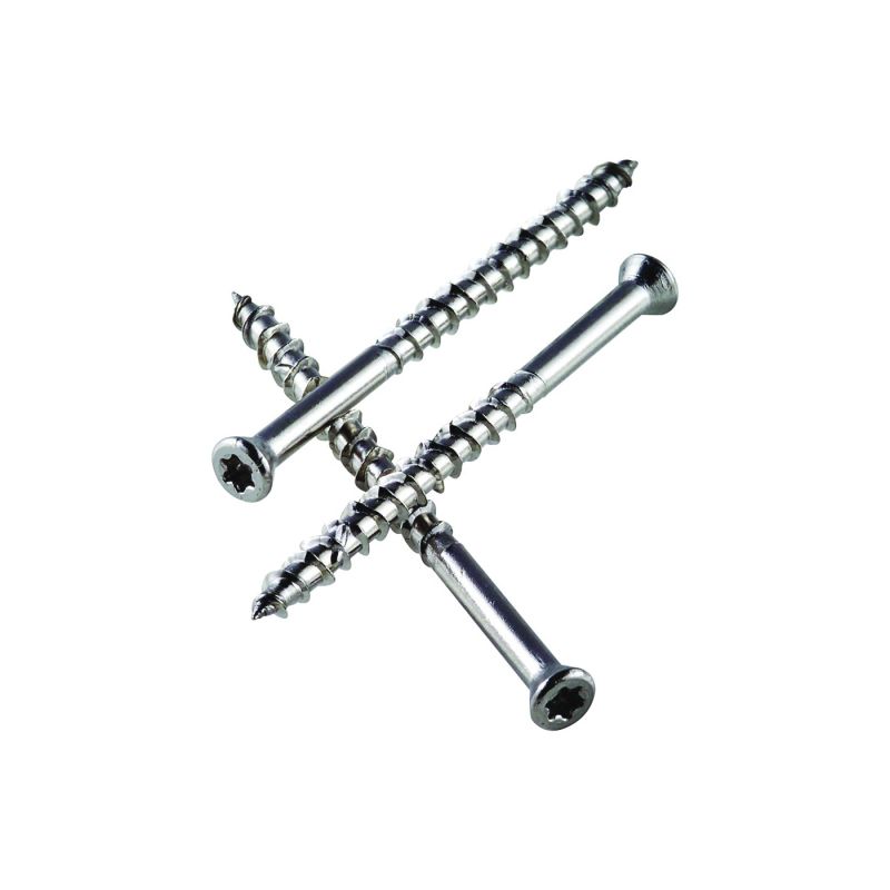 Simpson Strong-Tie T08162DWP Deck Screw, #8 Thread, 1-5/8 in L, Box Thread, Flat Head, 6-Lobe Drive, Stainless Steel