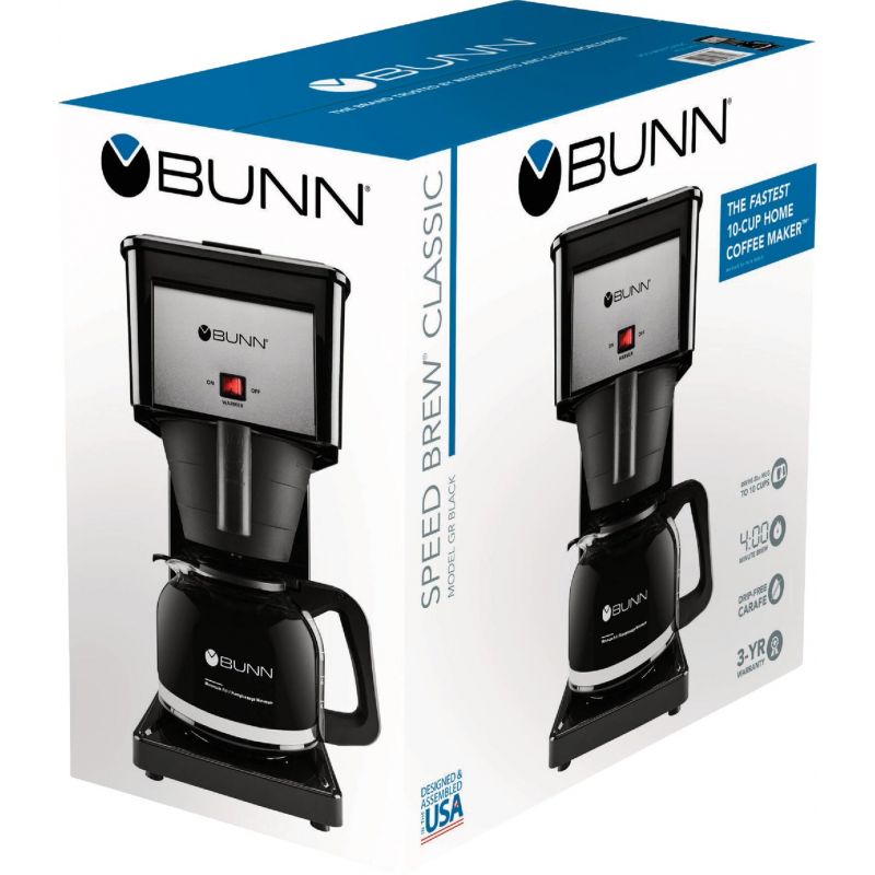 Bunn GRB 10 Cup Coffee Maker 10 Cup, Black/SST