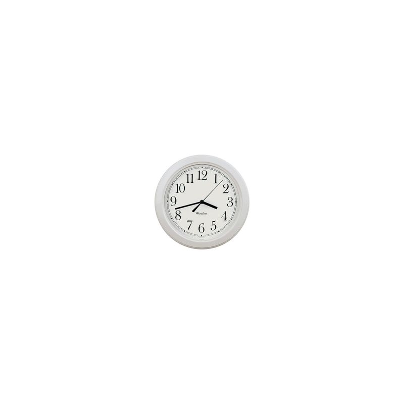 Westclox 46994A Clock, Round, White Frame, Plastic Clock Face, Analog