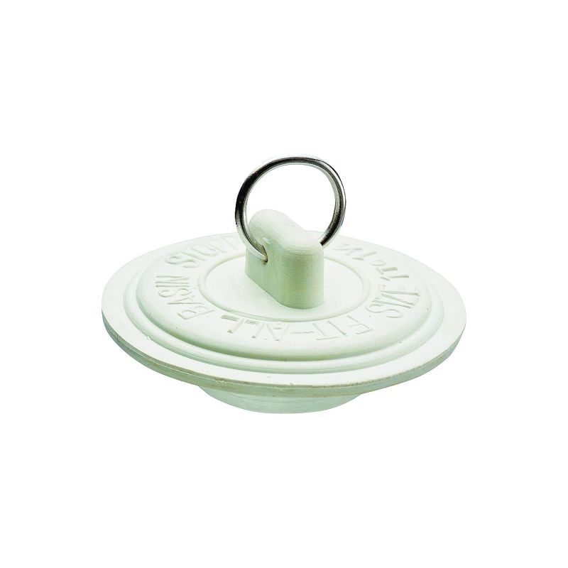 Plumb Pak Duo Fit Series PP820-3 Drain Stopper, Rubber, White, For: 1 to 1-3/8 in Sink White