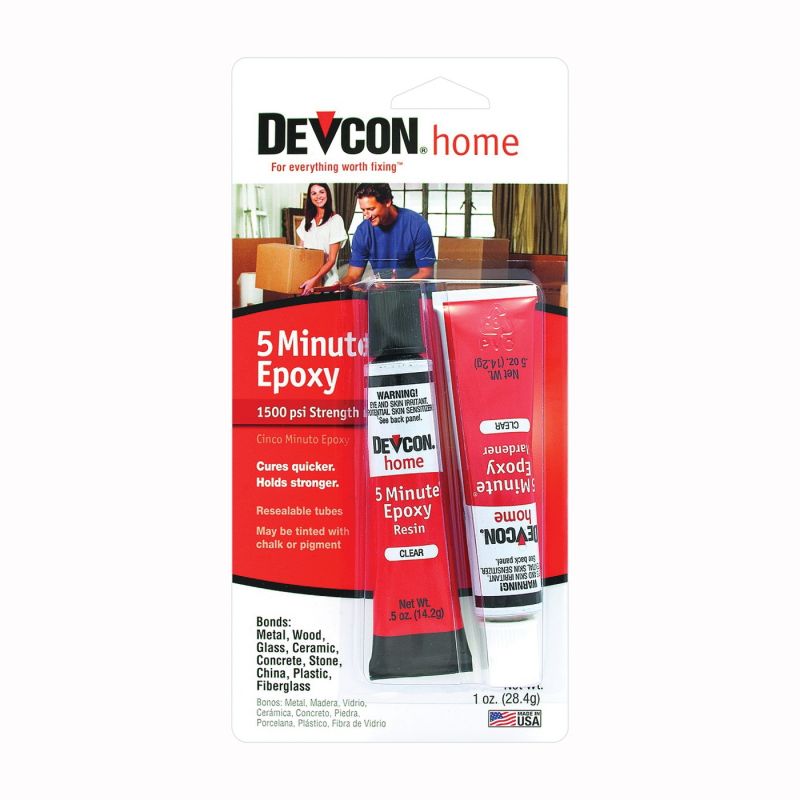 Devcon 20545 Epoxy Adhesive, Amber, Liquid, 0.5 oz, Tube Amber