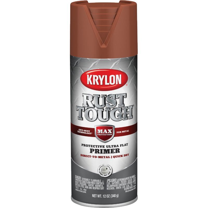 Krylon Rust Tough Rust Preventative All-Purpose Spray Primer Red Oxide, 12 Oz.