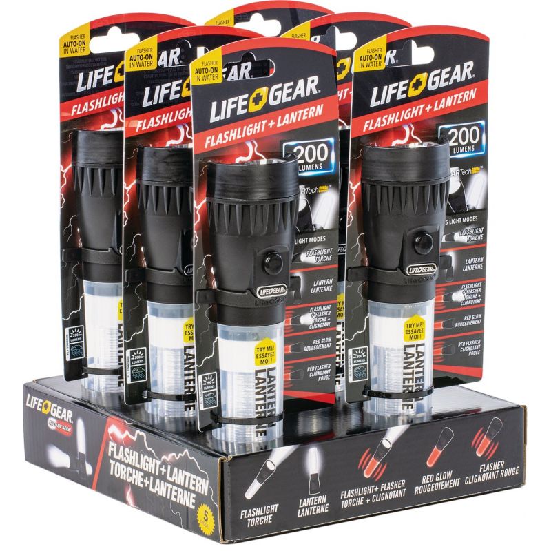 Life Gear Storm Proof 2-In-1 LED Flashlight &amp; Lantern Black/White