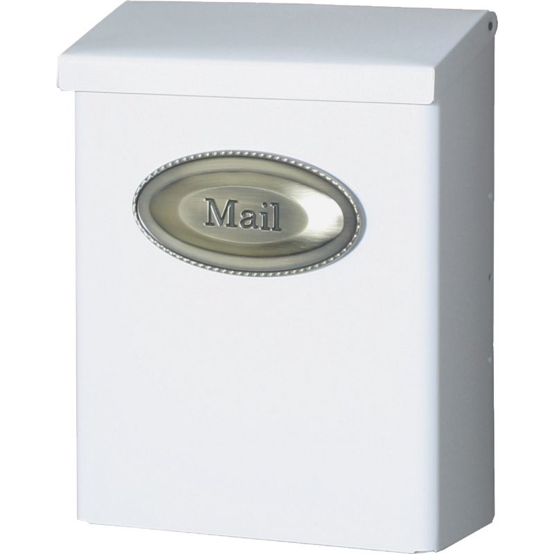Gibraltar Designer Vertical Locking Wall Mount Mailbox Medium, White