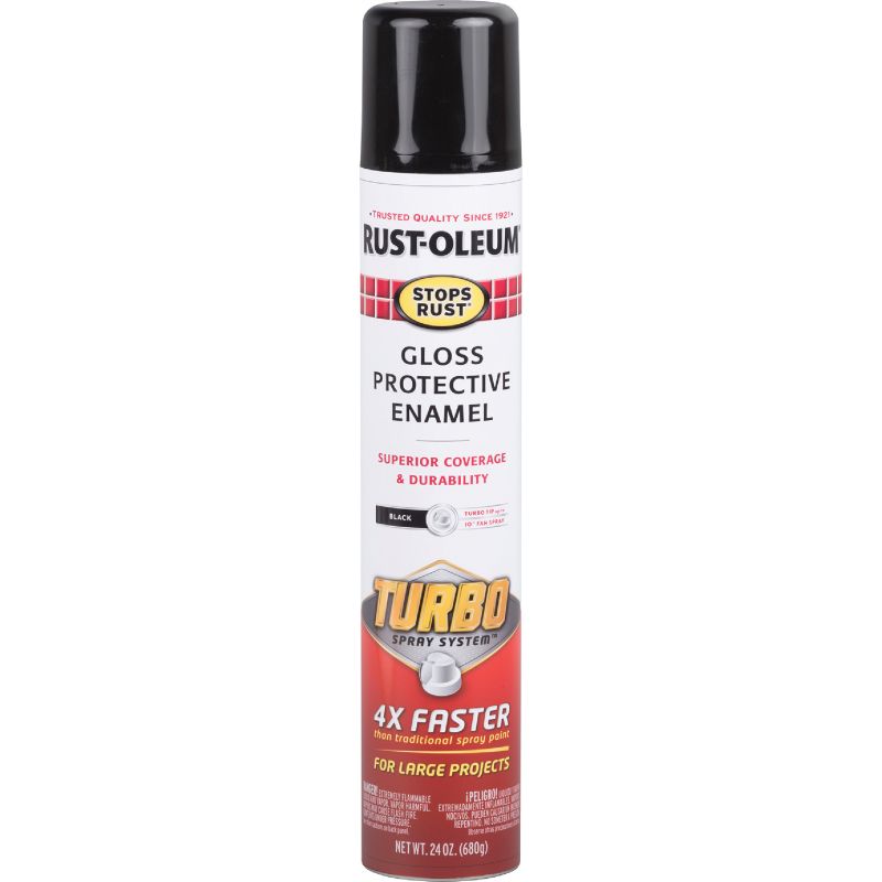 Rust-Oleum Stops Rust Turbo Spray Paint 24 Oz., Black