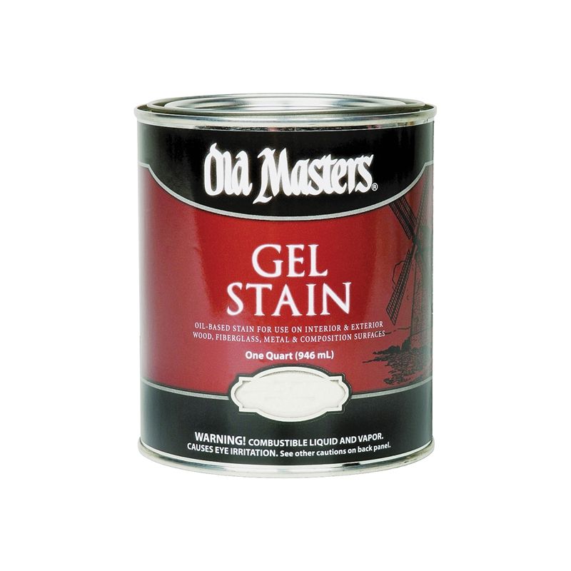 Old Masters 81004 Gel Stain, Pickling White, Liquid, 1 qt, Can Pickling White