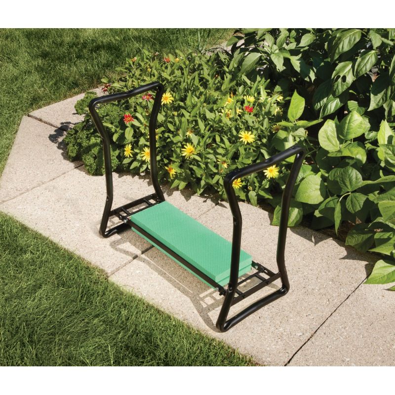 Best Garden Kneeler Bench Green W/Black Frame
