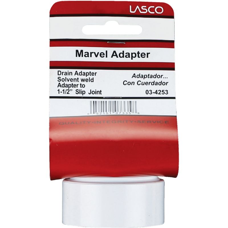 Lasco Plastic Trap Waste Adapter 1-1/2 In. X 1-1/2 In.