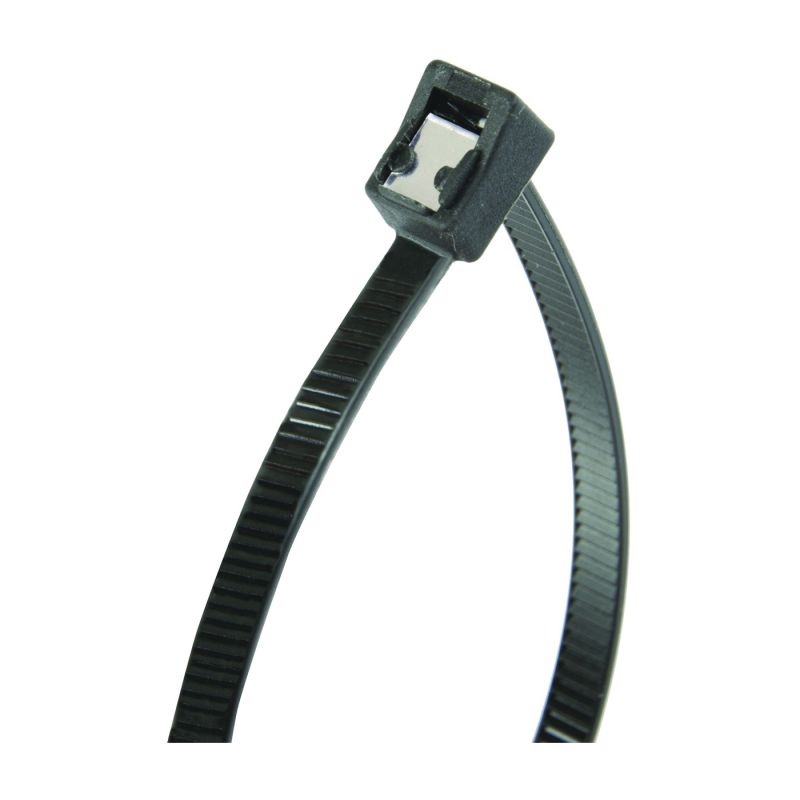 GB 46-308UVBSC Cable Tie, Double-Lock Locking, 6/6 Nylon, Black Black