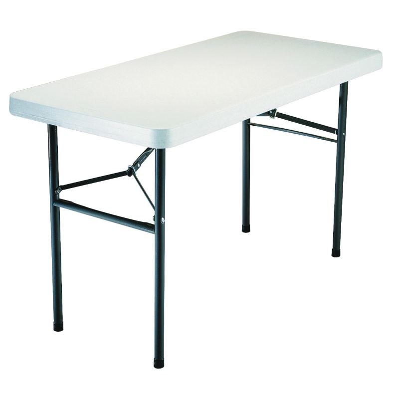 Lifetime Products 2940 Folding Table, Steel Frame, Polyethylene Tabletop, Gray/White Gray/White