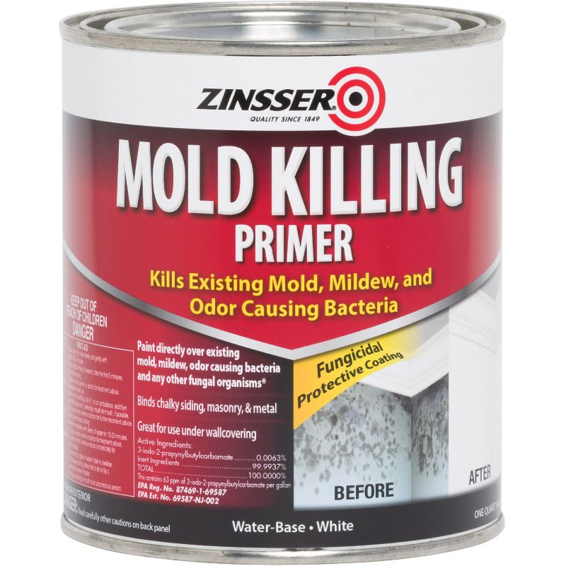 Zinsser Mold Killing Interior/Exterior Primer White, 1 Qt.