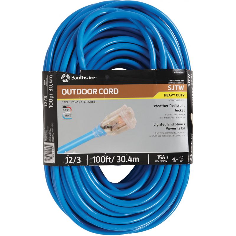 Coleman Cable ColdFlex 12/3 Extension Cord Blue, 15