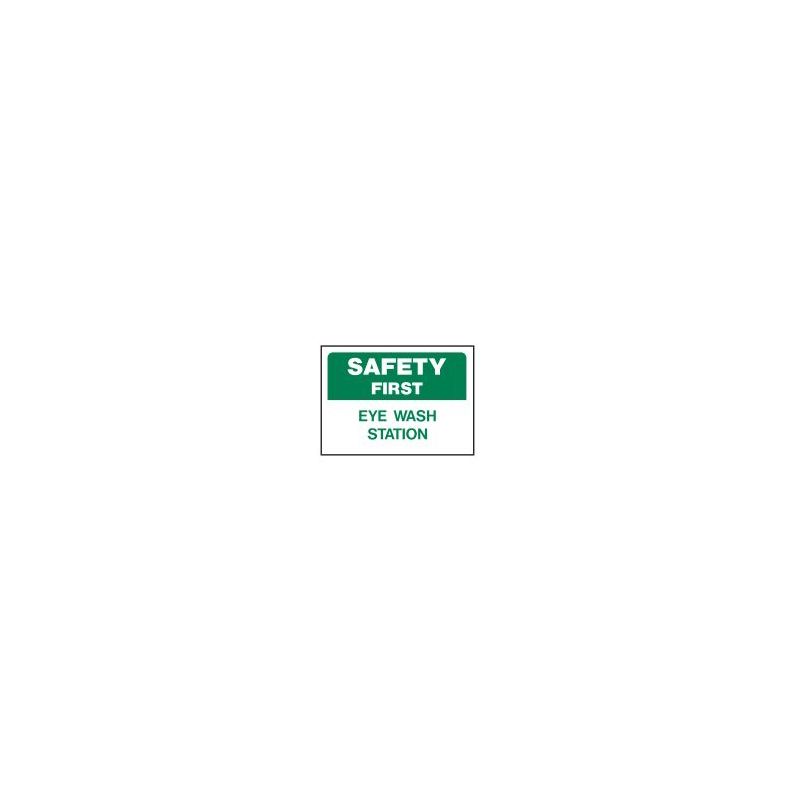 Hy-Ko 573 Safety Sign, Rectangular, EYE WASH STATION, Green Legend, White Background, Polyethylene