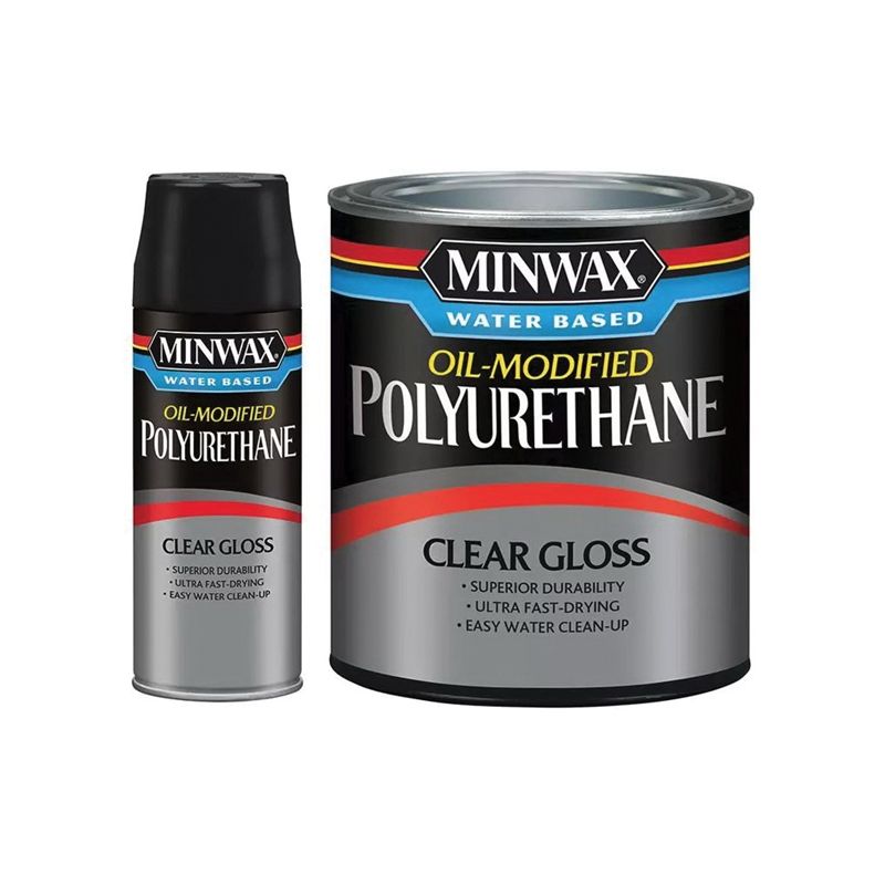 Minwax CM7103100 Oil-Modified Polyurethane, Gloss, Liquid, Clear, 3.78 L Clear
