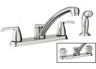 Moen Adler Double Handle Kitchen Faucet with Sprayer Transitional