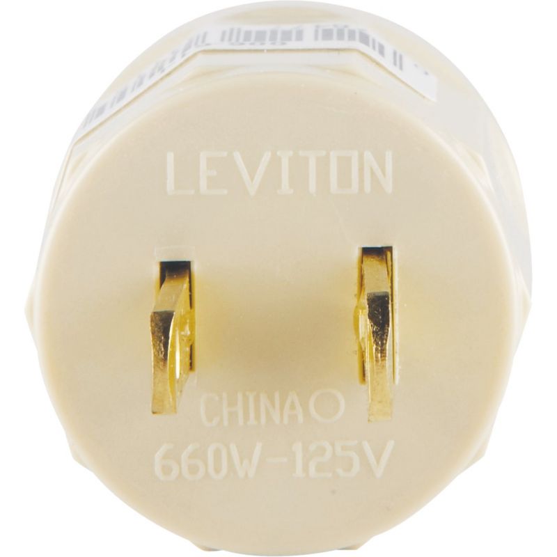 Leviton Outlet to Light Socket Adapter Ivory