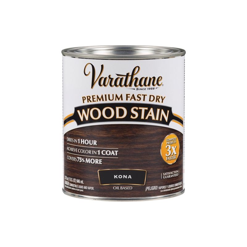 Varathane 262010 Wood Stain, Kona, Liquid, 1 qt, Can Kona