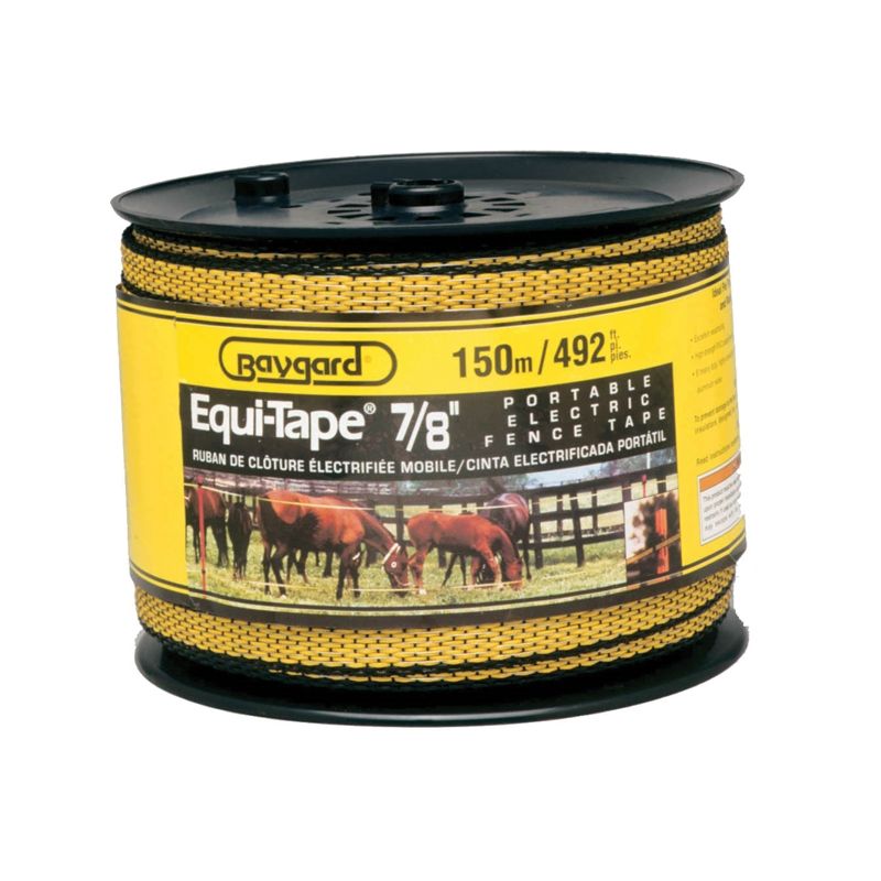 Parmak Equi-Tape 181 HV Electric Fence Tape, Heavy-Duty, Aluminum, Black/Yellow Black/Yellow