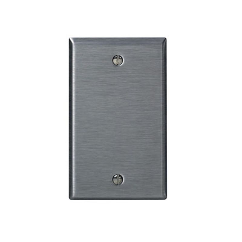 Leviton 003-84014-000 Wallplate, 4-1/2 in L, 2-3/4 in W, 0.187 in Thick, 1 -Gang, Stainless Steel, Silver, Smooth Silver