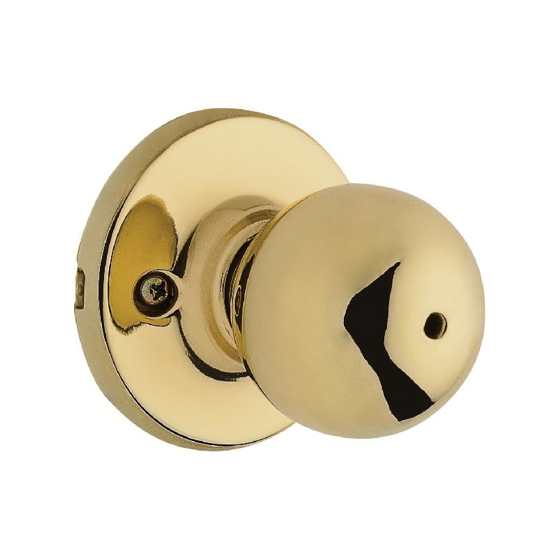 Weiser Yukon Series 9GAC3310-009 Privacy Door Knob, 1-7/8 in Dia Knob, Brass