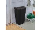 Sterilite 10759006 Wastebasket, 11.3 gal, Plastic, Black, Lift-Top Lid 11.3 Gal, Black