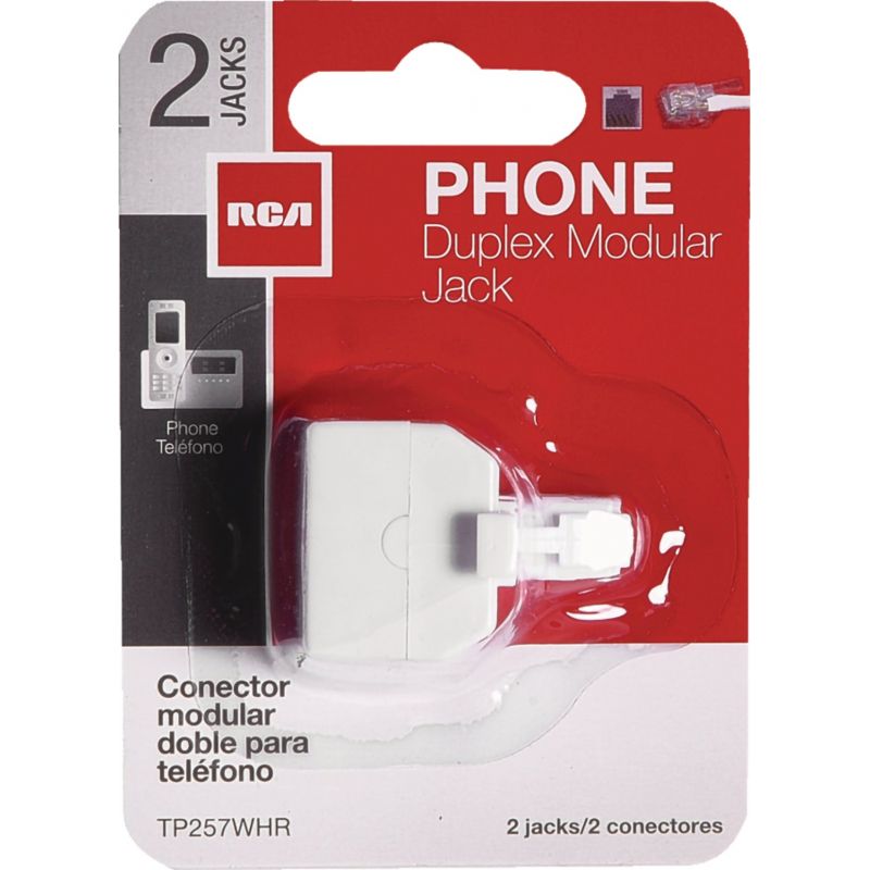 RCA Duplex Phone Splitter Adapter White