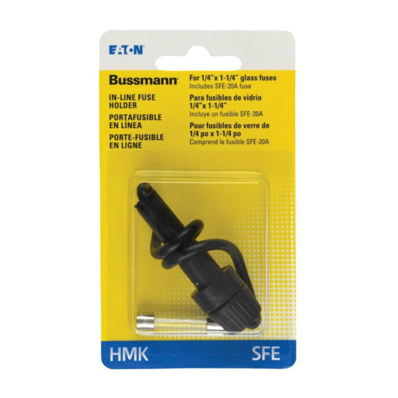 Bussmann BP/HMK-RP Fuse Holder, 30 A, 12 -Fuse, Black, For: 1/4 in Dia Glass Tube Fuses Black