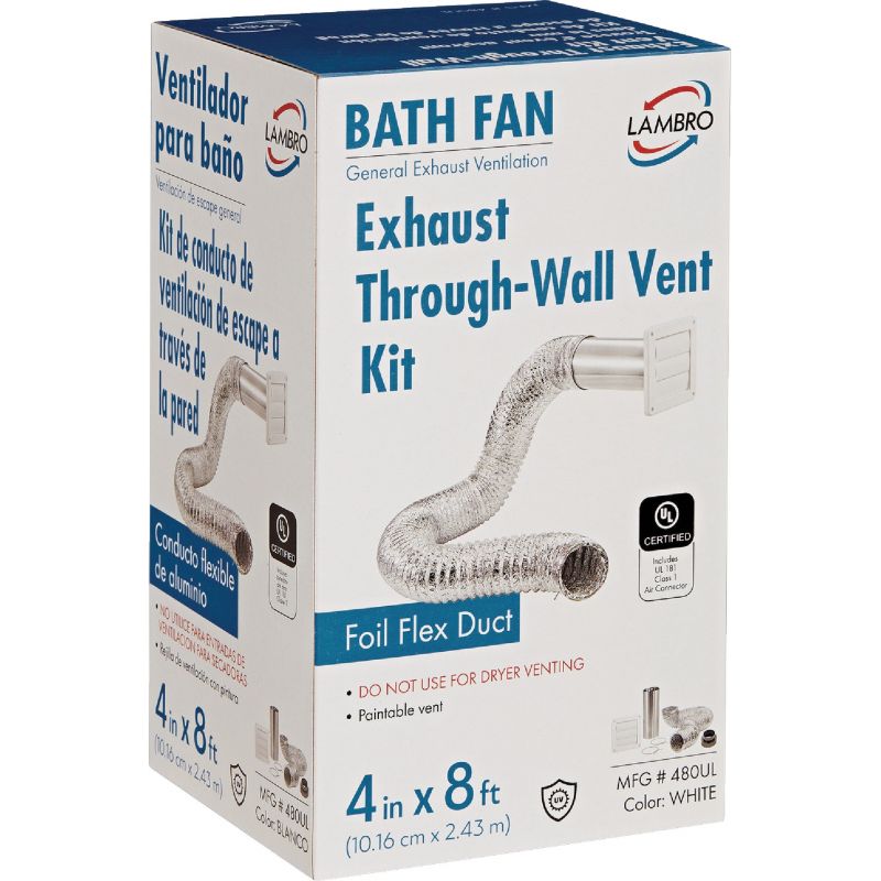 Lambro Louvered Exhaust Through-Wall Bath Fan Vent Kit