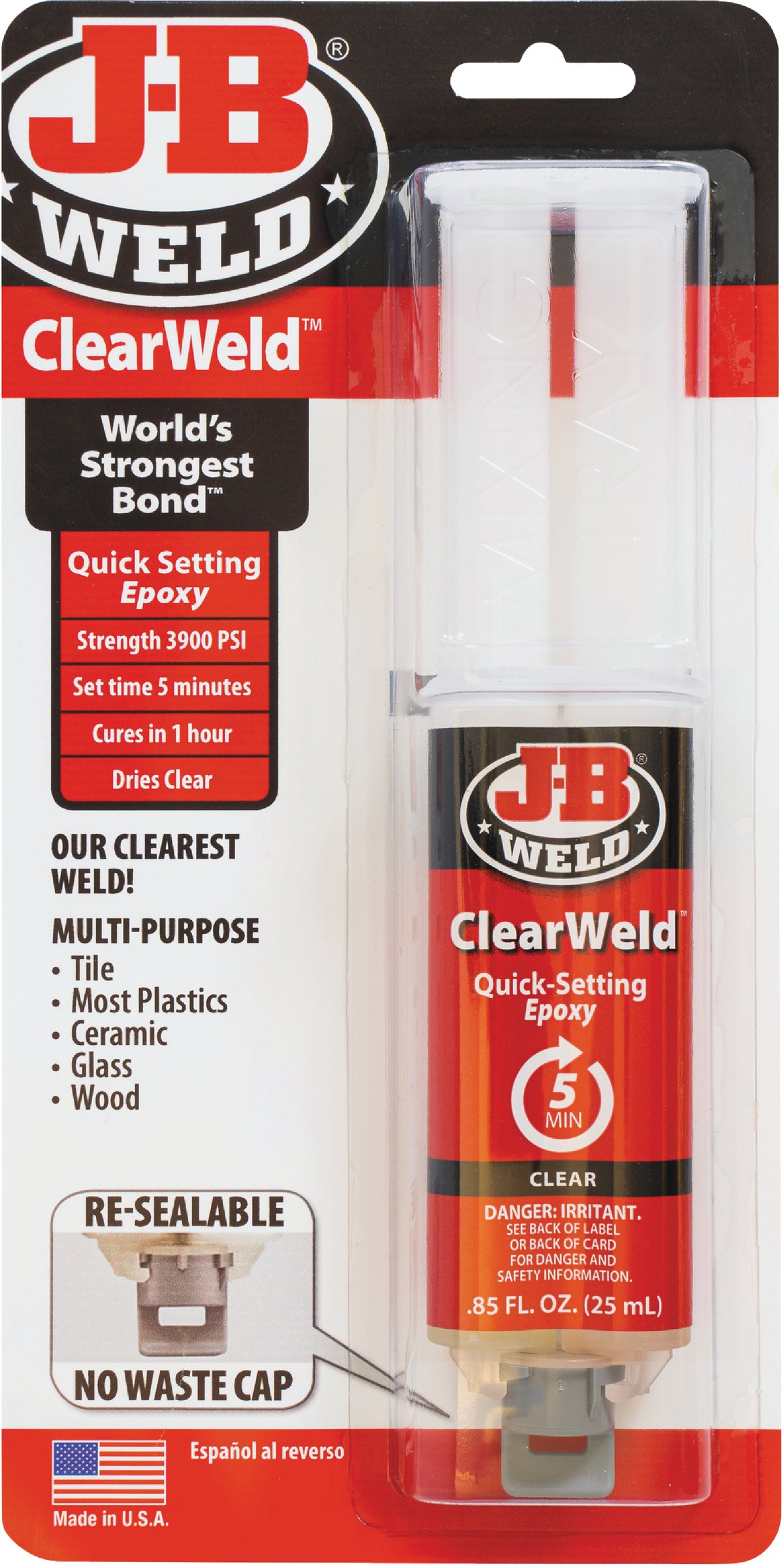 Buy J-B Weld ClearWeld Epoxy Clear, 0.85 Oz.