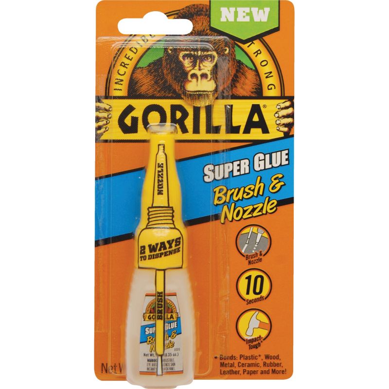 Gorilla Brush &amp; Nozzle Super Glue 0.42 Oz.