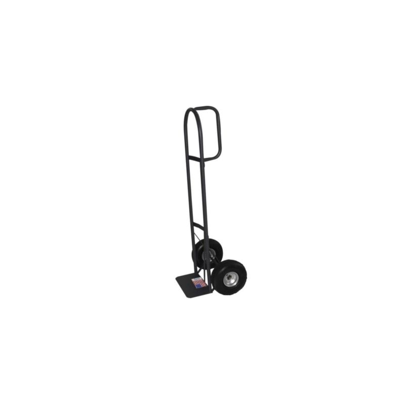 Milwaukee Hand Truck 30019 Hand Truck, 14 in W Toe Plate, 7-1/2 in D Toe Plate, 800 lb, Pneumatic Caster Charcoal Gray