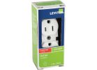 Leviton Commercial Grade Duplex Outlet White, 15A