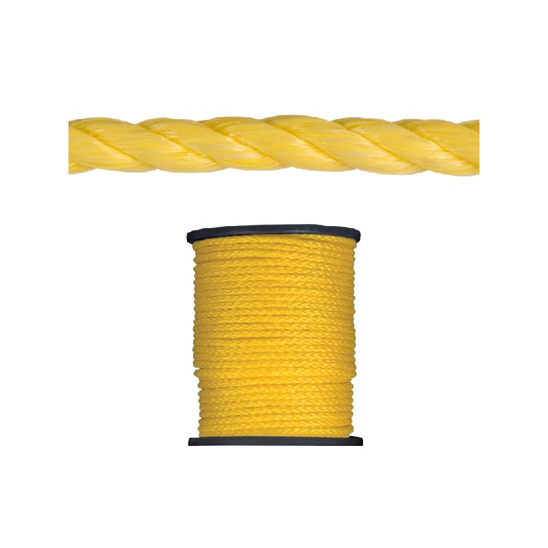 Ben-Mor 60196 Rope, 5/16 in Dia, 975 ft L, Polypropylene, Yellow Yellow