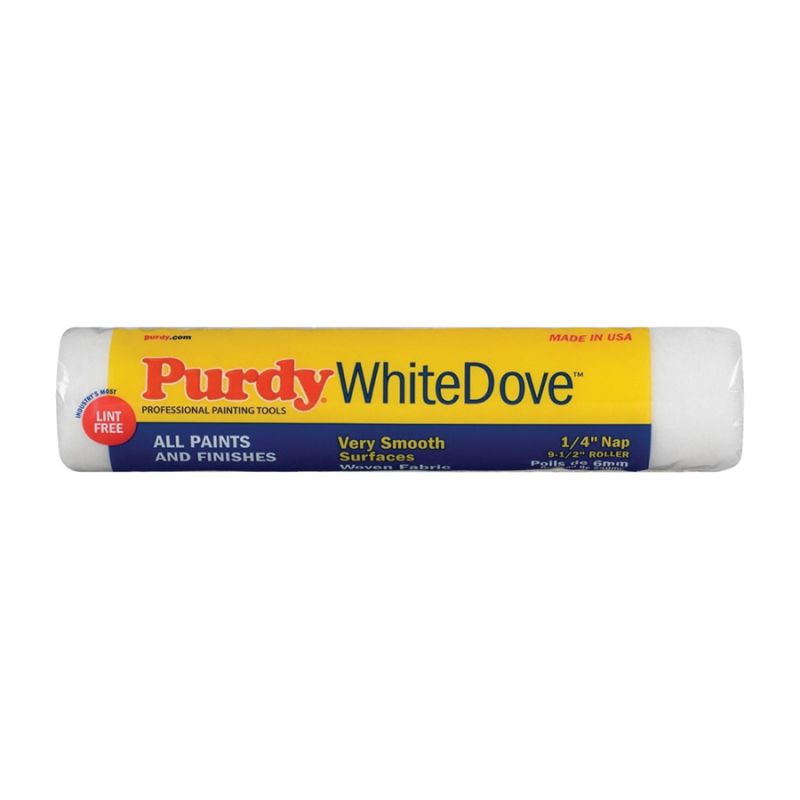 Purdy White Dove 137662M91 Roller Cover, 1/4 in Thick Nap, 9-1/2 in L, Woven Dralon Fabric Cover