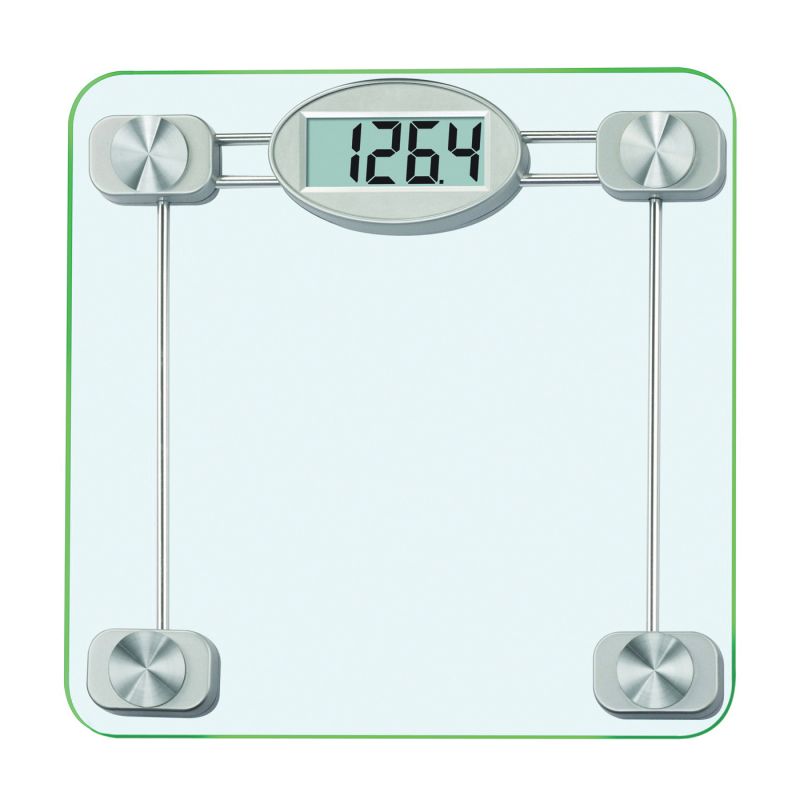 Taylor 75274192 Bathroom Scale, 400 lb Capacity, LCD Display, Metal Housing Material, Clear, 13.38 in OAW, 13.41 in OAD 400 Lb, Clear