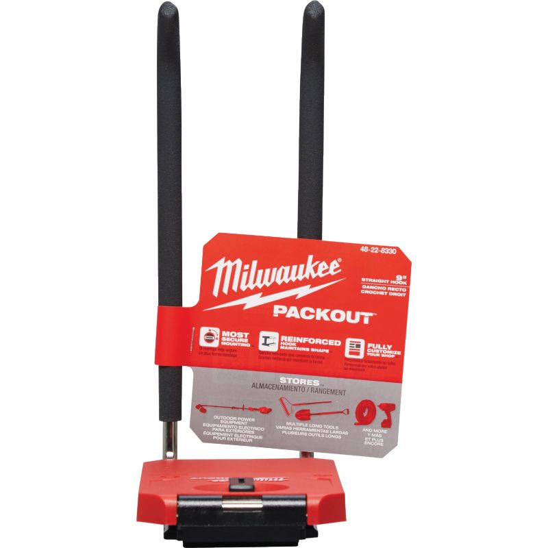Milwaukee PACKOUT 9 In. Straight Storage Hook Red
