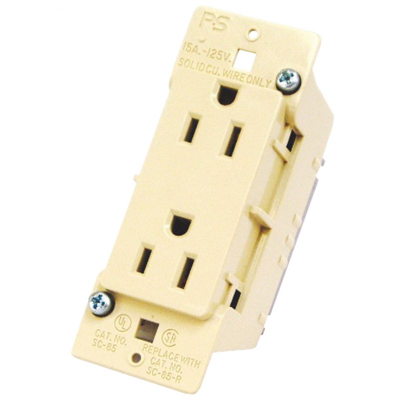 United States Hardware Mobile Home Duplex Outlet Ivory, 15A