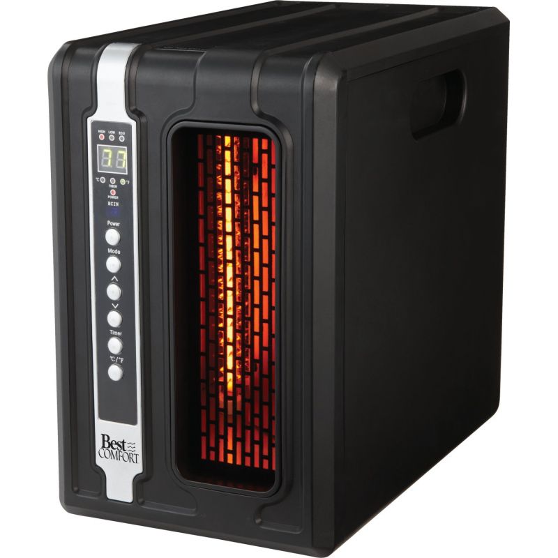 Best Comfort Quartz Heater with Remote Black, 12.5