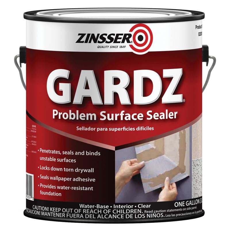 Zinsser 02301 Problem Surface Sealer, Acoustic/Texture, Clear, 1 gal, Can Clear