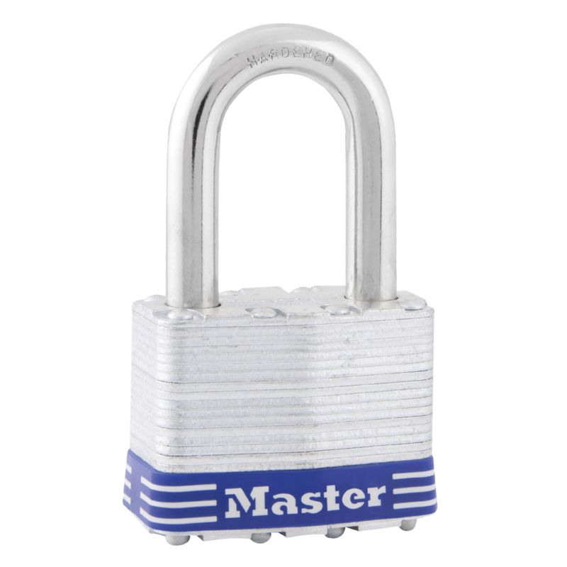 Master Lock 5DLF Padlock, Keyed Different Key, 3/8 in Dia Shackle, 1-1/2 in H Shackle, Boron Alloy Shackle, Steel Body