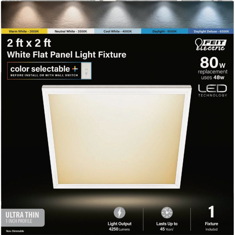 Feit Electric Edge-Lit Flat Panel LED Flush Mount Ceiling Light Fixture