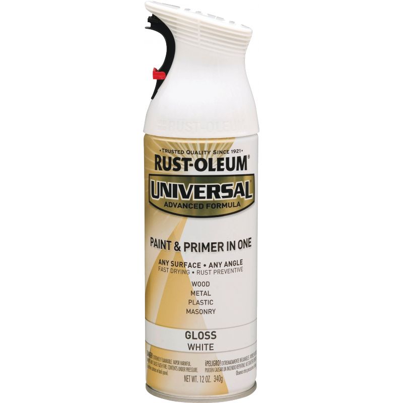 Rust-Oleum Universal All-Surface Spray Paint &amp; Primer In One White, 12 Oz.
