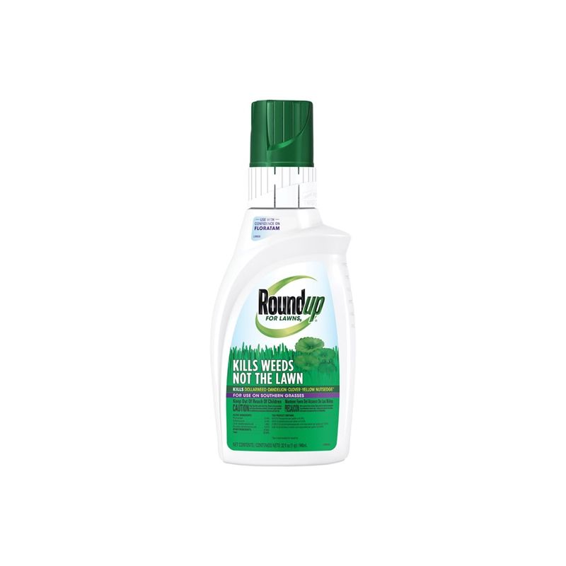 Roundup 5008410 Concentrated Weed Killer, Liquid, Spray Application, 32 oz Bottle Brown