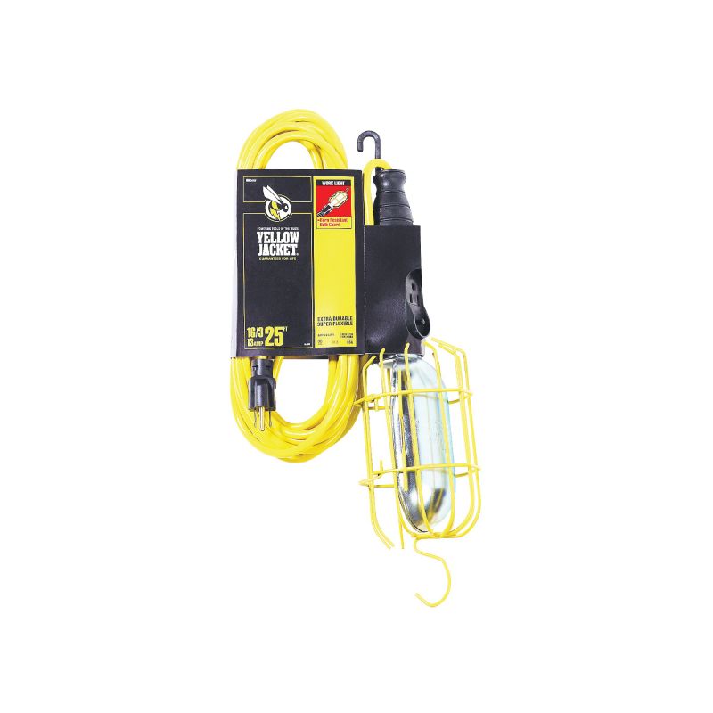 CCI 2893 Work Light with Outlet and Metal Guard, 12 A, 120 V, Incandescent Lamp, Yellow Yellow