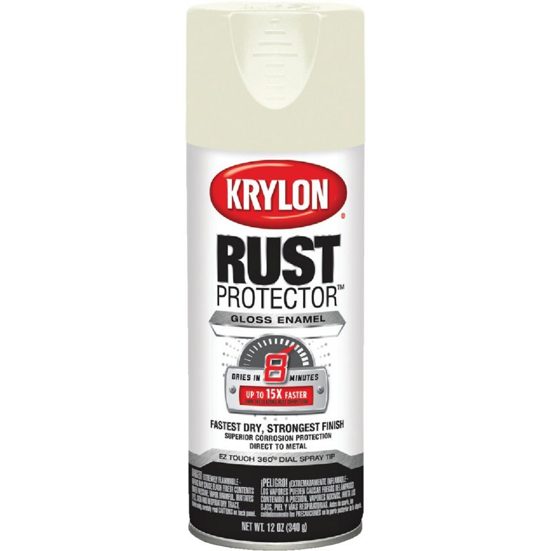 Krylon Rust Tough Alkyd Enamel Spray Paint Ivory, 12 Oz.