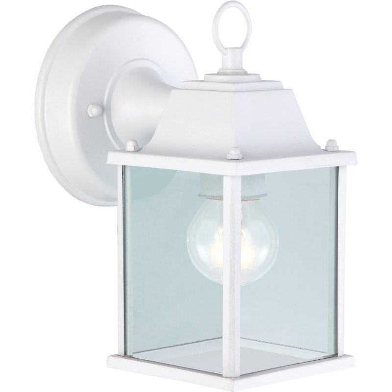 Home Impressions Incandescent Lantern Outdoor Wall Light Fixture 4-1/2&quot; W X 8-1/4&quot; H X 6&quot; D, White